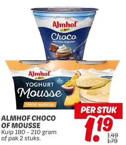 Dekamarkt Almhof choco of mousse aanbieding
