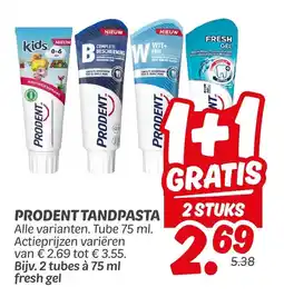 Dekamarkt Prodent tandpasta aanbieding