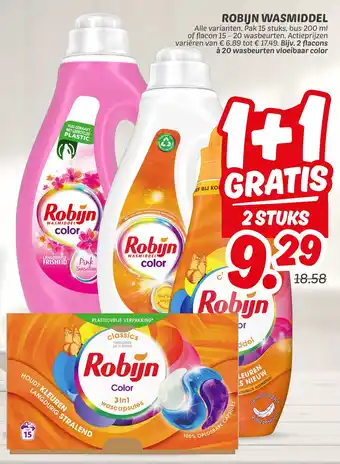 Dekamarkt Robijn wasmiddel aanbieding