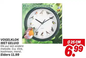 Dekamarkt Vogelklok met geluid aanbieding