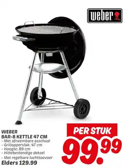 Dekamarkt Weber ba bar weber kettle 47 cm aanbieding