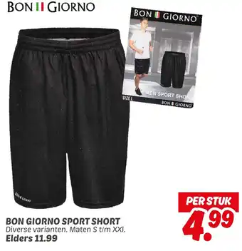 Dekamarkt Bon giorno sport short aanbieding