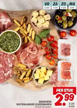 Dekamarkt Dekavers buitenlandse vleeswaren aanbieding