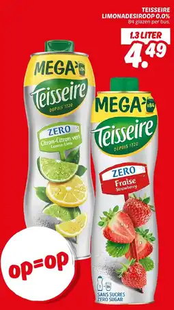 Dekamarkt Teisseire limonadesiroop 0.0% aanbieding