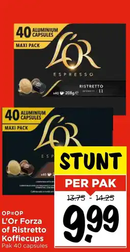 Vomar Voordeelmarkt L'Or Forza of Ristretto Koffiecups aanbieding