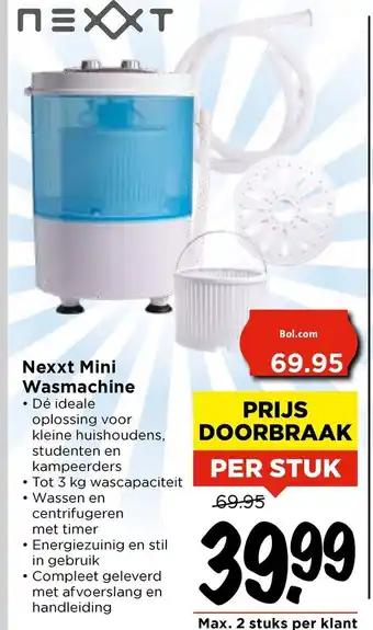 Vomar Voordeelmarkt Nexxt Mini Wasmachine aanbieding