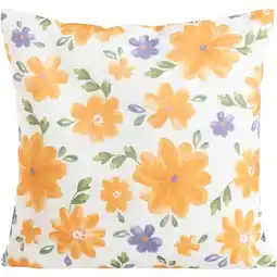 Leen Bakker Sierkussen Karolien - off-white/oranje - 45x45 cm aanbieding