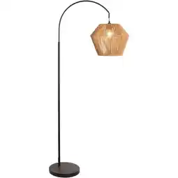 Leen Bakker Vloerlamp Willow - naturel/zwart metaal - 158x63x32 cm aanbieding