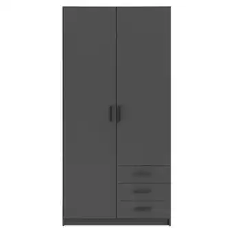 Leen Bakker Kledingkast Sprint 2-deurs - antracietkleur - 200x98,5x50 cm aanbieding