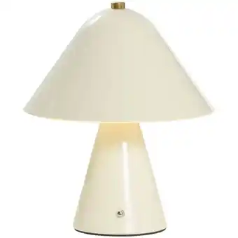 Leen Bakker Tafellamp Nami - off-white metaal - 26,5xØ19,5 cm aanbieding