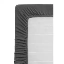Leen Bakker Hoeslaken Jersey - antraciet - 90x200 cm aanbieding
