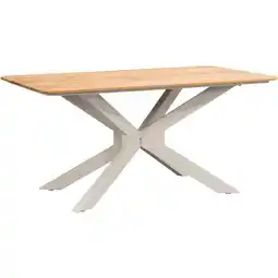 Leen Bakker Tuintafel Perpignan - zand/metaal - 75x160x90 cm aanbieding