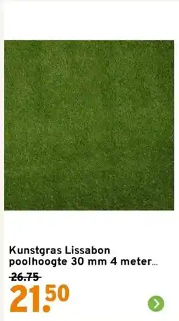 GAMMA Kunstgras Lissabon poolhoogte 30 mm 4 meter breed - per cm te bestellen aanbieding