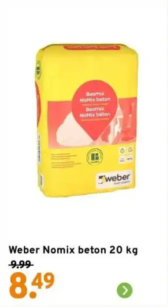 GAMMA Weber Nomix beton aanbieding