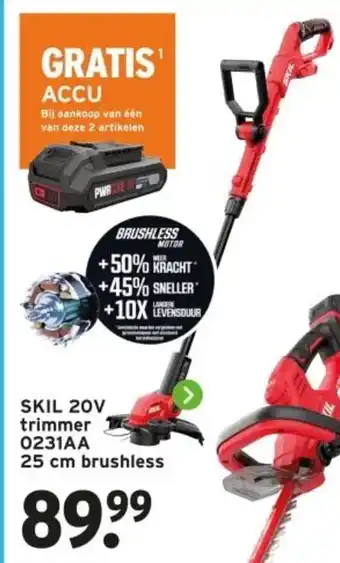 GAMMA SKIL 20V trimmer 0231AA 25 cm brushless aanbieding