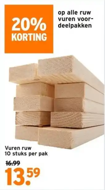 GAMMA Vuren ruw 10 stuks aanbieding