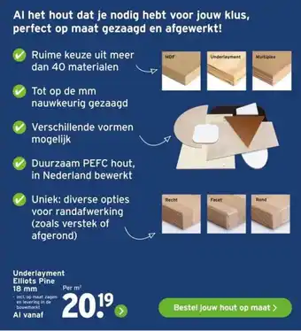 GAMMA Underlayment Elliots Pine aanbieding