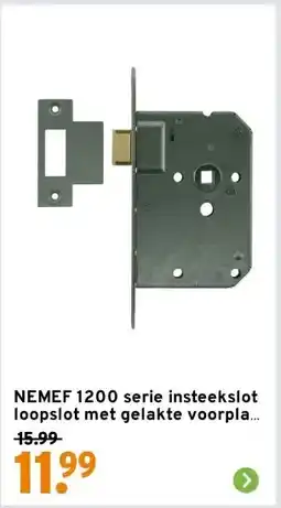 GAMMA NEMEF 1200 serie insteekslot loopslot met gelakte voorplaat Doorn 50mm aanbieding