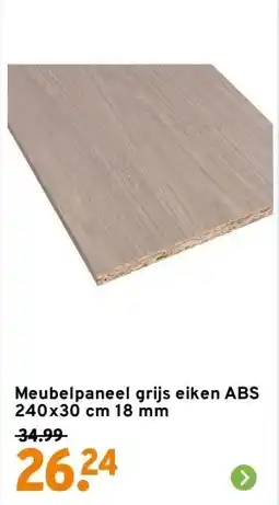 GAMMA Meubelpaneel grijs eiken ABS 240x30 cm 18 mm aanbieding
