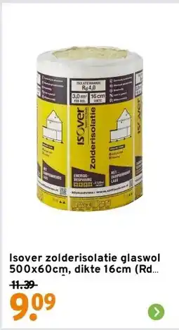 GAMMA Isover zolderisolatie glaswol 500x60cm, dikte 16cm (Rd 4.0) 3,0m² aanbieding