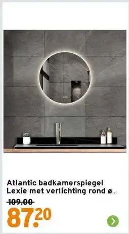 GAMMA Atlantic badkamerspiegel Lexie met verlichting rond chroom aanbieding