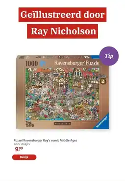 Bruna Puzzel Ravensburger Ray's comic Middle Ages 1000 stukjes aanbieding
