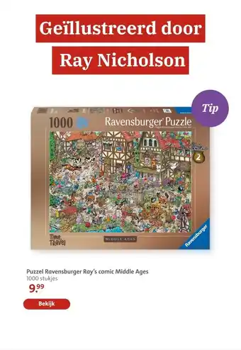 Bruna Puzzel Ravensburger Ray's comic Middle Ages 1000 stukjes aanbieding