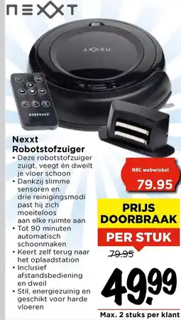 Vomar Voordeelmarkt Nexxt Robotstofzuiger aanbieding