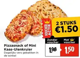 Vomar Voordeelmarkt Pizzasnack of Mini Kaas Uienkruier aanbieding
