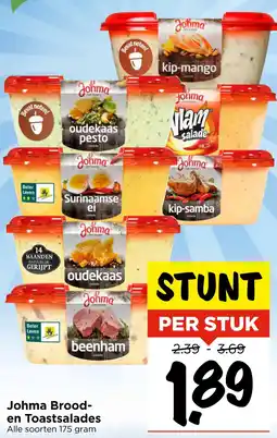 Vomar Voordeelmarkt Johma Brood en Toastsalades aanbieding