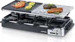 Bol.com Melissa 16300027 - 8 persoons Raclette met Grillplaat en Grillsteen - Zwart-Natuursteen aanbieding