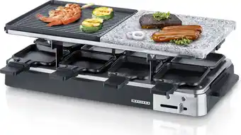 Bol.com Melissa 16300027 - 8 persoons Raclette met Grillplaat en Grillsteen - Zwart-Natuursteen aanbieding