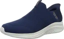 Amazon Skechers Ultra Flex 3.0 Smooth Step heren Trainers Sneaker, Marineblauwe gebreide rand, 49.5 EU aanbieding