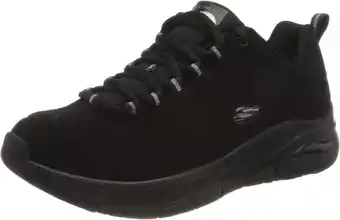 Amazon Skechers Arch Fit Metro Skyline Sneaker voor dames, Zwarte Trubuck Zilveren Trim L, 40 EU aanbieding