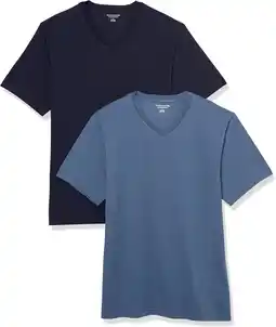 Amazon Amazon Essentials Regular-fit Short-sleeve V-neck T-shirts, Pack of 2 heren T-Shirt (2-Pack) aanbieding