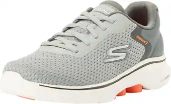 Amazon Skechers Go Walk 7 The Construct Sneakers voor heren, Grijs en Oranje Textiel Synthetisch, 45.5 EU aanbieding