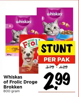 Vomar Voordeelmarkt Whiskas of Frolic Droge Brokken aanbieding