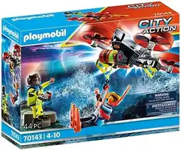 Bol.com PLAYMOBIL City Action Redding op zee: reddingsduiker met reddingsdrone - 70143 aanbieding