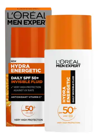 De Online Drogist L'Oréal Paris Men Expert Daily SPF50+ Invisible Fluid 50ML aanbieding