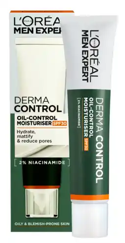 De Online Drogist L'Oréal Paris Men Expert SPF30 Oil-Control Moisturiser 40ML aanbieding