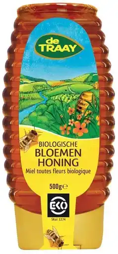 De Online Drogist De Traay Bloemenhoning Biologisch Knijpfles 500GR aanbieding