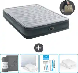 Praxis Intex Luchtbed - 2-Persoons - 152 x 203 x 33 cm - Grijs - Inclusief pomp - Accessoires CB19 aanbieding