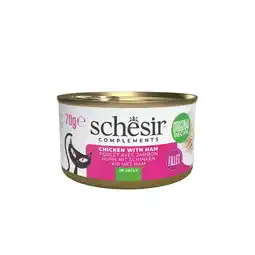 Pets Place Schesir Blik Gelei - Kattenvoer - Kip Ham 70 g aanbieding