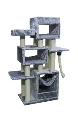 Pets Place Adori Krabpaal Layla - Krabpalen - 60x40x140 cm Grijs Wit aanbieding