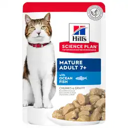 Pets Place Hill's Feline Maaltijdzakjes Mature Adult - Kattenvoer - Zeevis 85 g aanbieding