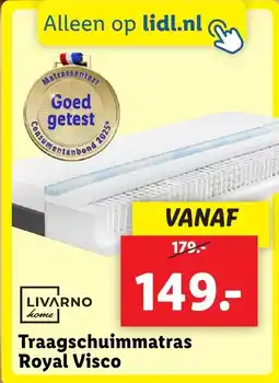 Lidl Livarno traagschuimmatras royal visco aanbieding