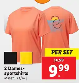 Lidl 2 Dames sportshirts aanbieding