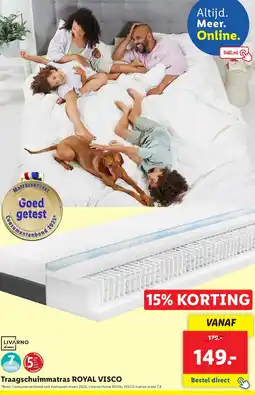 Lidl Livarno traagschuimmatras royal visco aanbieding