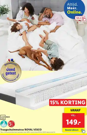 Lidl Livarno traagschuimmatras royal visco aanbieding
