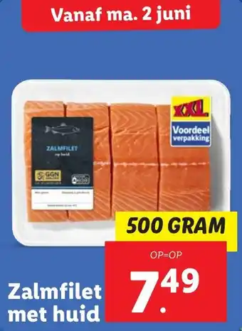 Lidl Zalmfilet met huid aanbieding